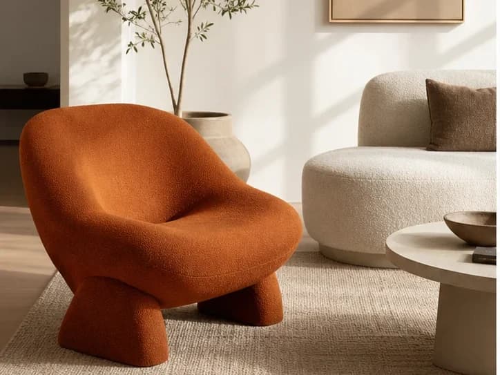 Original orange chair before AI editing