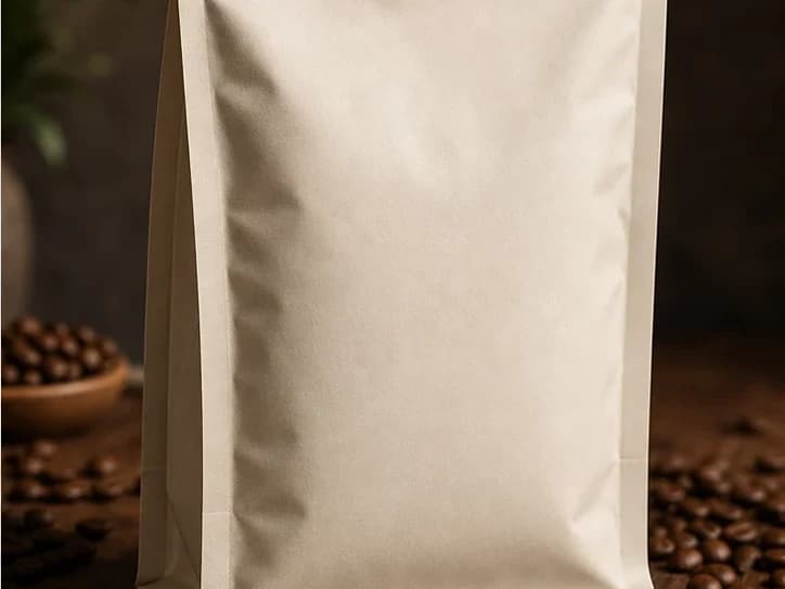 After: Coffee pouch before and after fictional text and logo removal